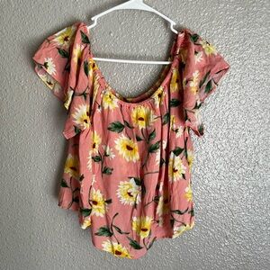 Cropped Flower Shirt